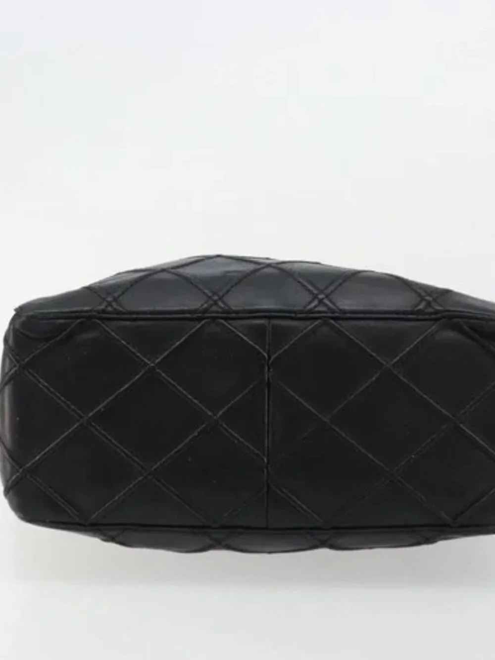 CHANEL Bicolore Shoulder Bag Leather Black Silver CC Auth ka4426
